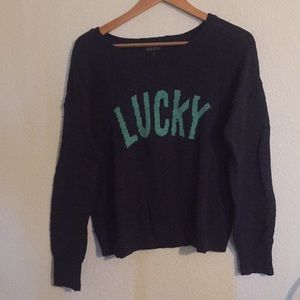 Lucky Brand "lucky" navy blue knit sweater